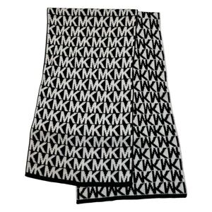 Michael Kors Black and White Reversible Logo Scarf